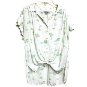 Lucky Brand Palm Button-Up Shirt Size Medium